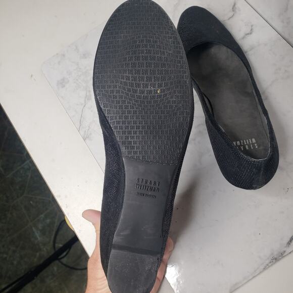 Stuart Weitzman black textured dressy career wedges shoes size 9 - Picture 7 of 9